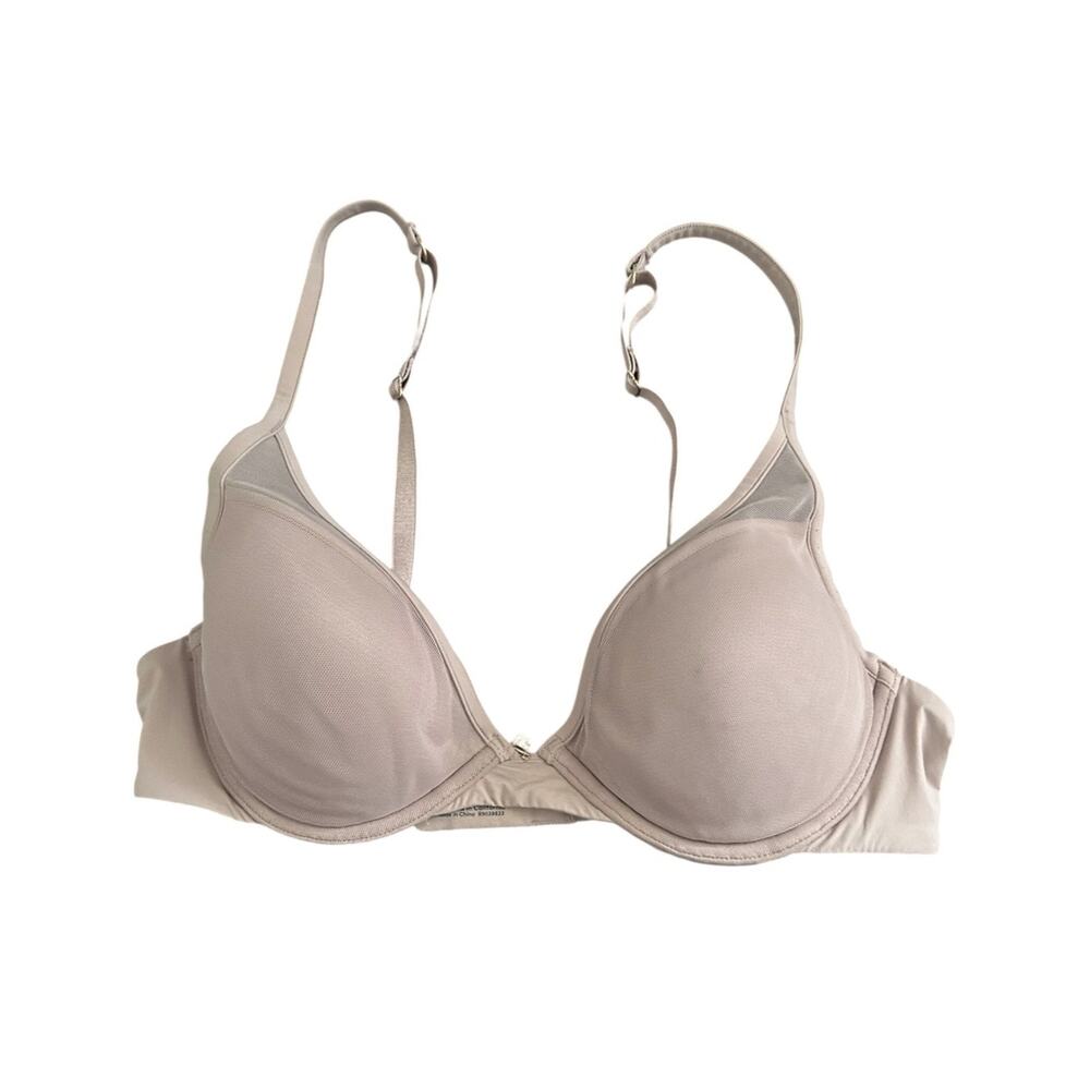 Thirdove Uplift Plunge Bra Mesh Taupe Beige 34B - Picture 2 of 4